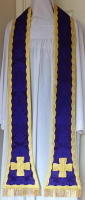 Reversible White-Purple Preaching Stole